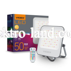 Светодиодный прожектор VIDEX 50W RGB 220V (VL-F3-50-RGB) серый