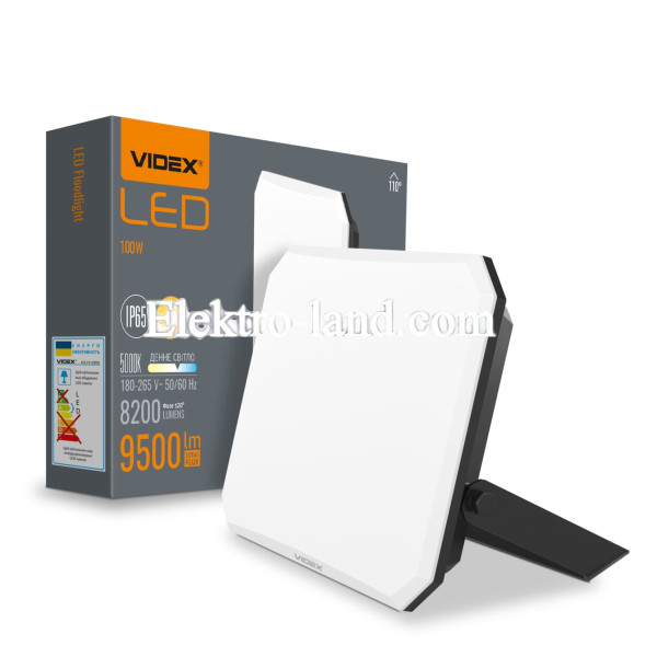 Светодиодный прожектор VIDEX F3 100W 5000K 220V черный (VLE-F3-1005B)