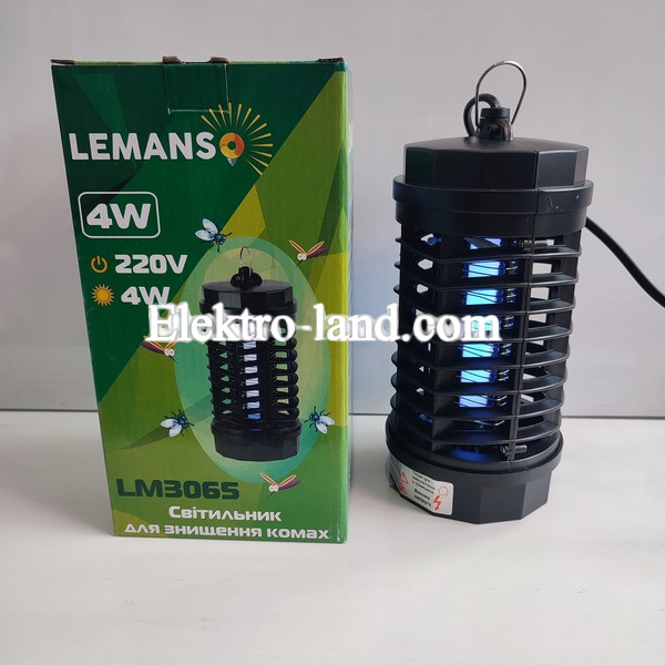 Светильник антимоскитный Lemanso LM3065 T5 4W черный 115x115x225мм