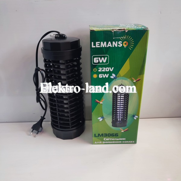 Светильник антимоскитный Lemanso LM3065 T5 6W черный 115x115x295мм