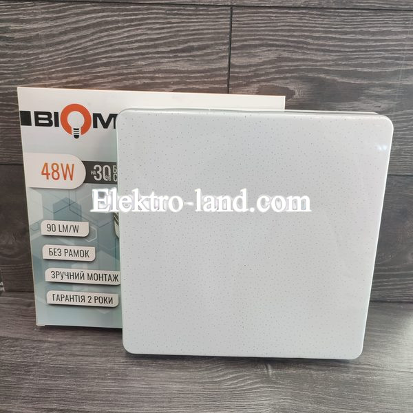 LED светильник  накладной  Biom BYS-02-48-5 48Вт квадрат с декором "звездное небо" 5000К