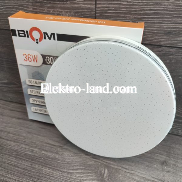 LED светильник  накладной  Biom BYR-02-36-5 36Вт круглый с декором "звездное небо" 5000К