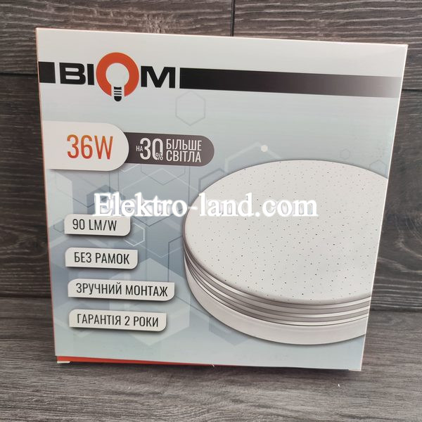 LED светильник  накладной  Biom BYR-02-36-5 36Вт круглый с декором "звездное небо" 5000К