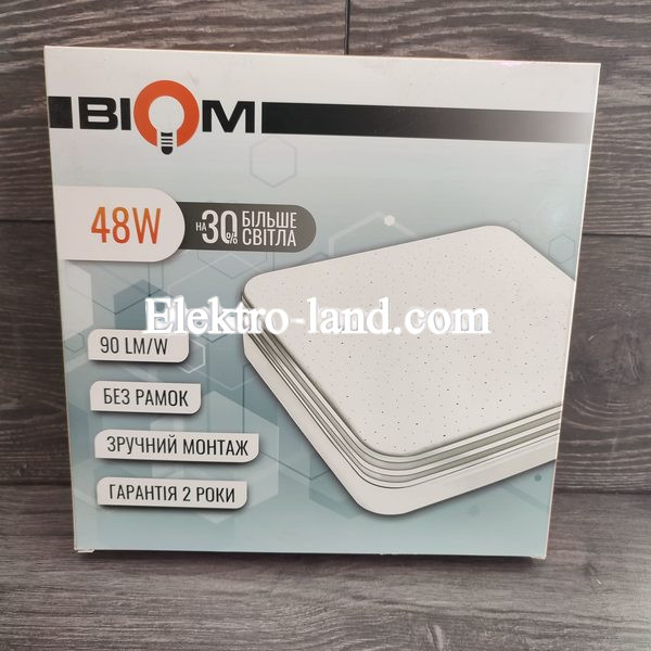 LED светильник  накладной  Biom BYS-02-48-5 48Вт квадрат с декором "звездное небо" 5000К