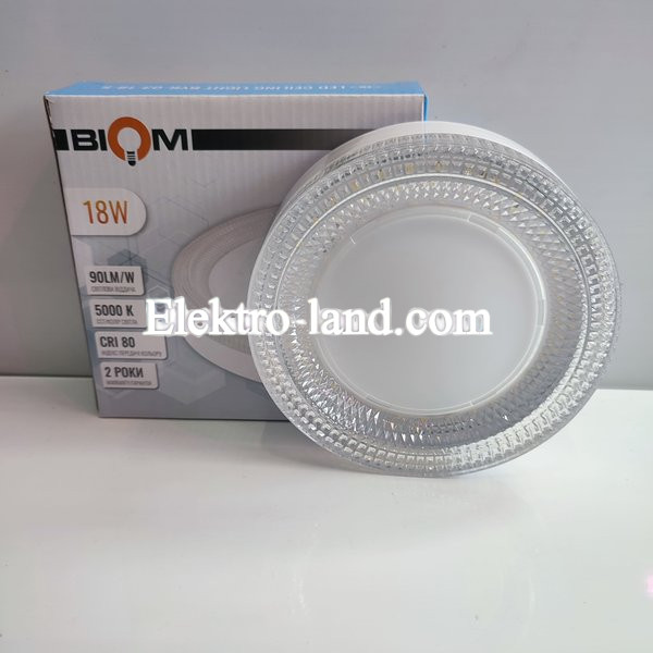 Светильник светодиодный Biom BYR-03-18-5 18w круглый 5000К