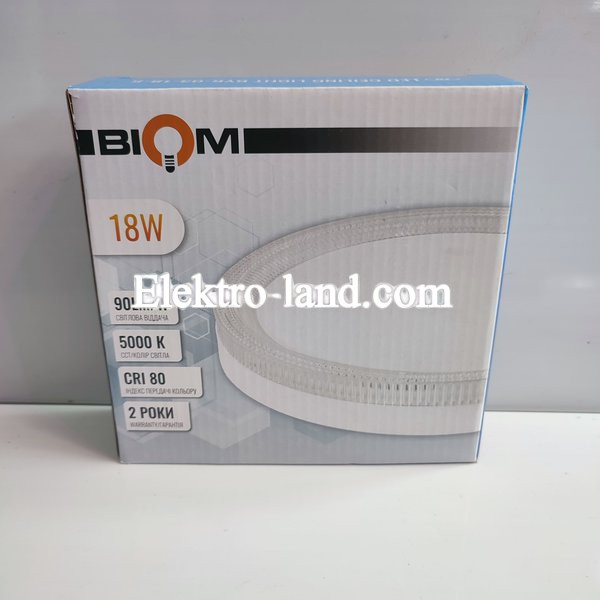 Светильник светодиодный Biom BYR-03-18-5 18w круглый 5000К