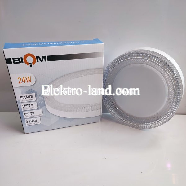 Светильник светодиодный Biom BYR-03-24-5 24w круглый 5000К