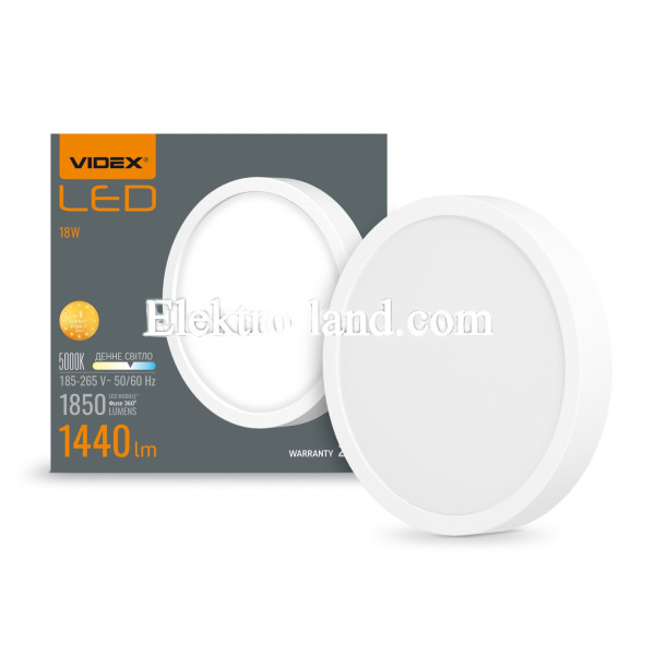 LED светильник накладной круглый VL-DLRS-185 18W 5000K 220V белый