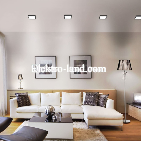 LED Светильник накладной квадрат VIDEX 18W VL-DLSS-185B 5000K черный