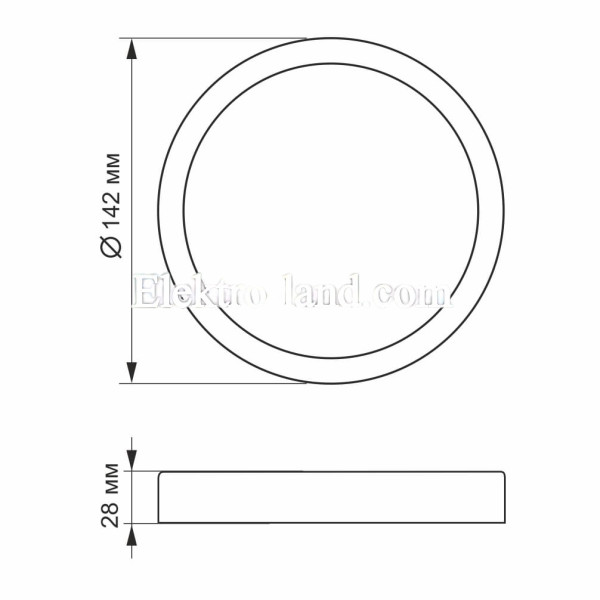 LED светильник накладной круглый VL-DLRS-125 12W 5000K 220V белый