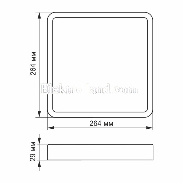 LED Светильник накладной квадрат VIDEX 24W VL-DLSS-245 5000K белый