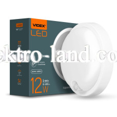 LED светильник с датчиком ИК IP54 круглый VIDEX 12W 5000K сенсорный белый