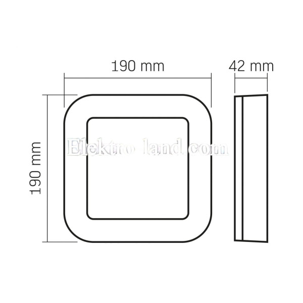 Светодиодный светильник ART IP65 квадратный VIDEX 15W 5000K влагозащищенный VL-BHFS-155B черный