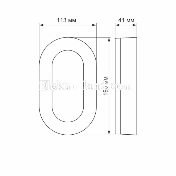 Светодиодный светильник ART IP65 овальный VIDEX 11W 5000K влагозащищенный VL-BHFO-115 белый