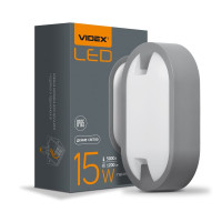 Светодиодный светильник IP65 овальный VIDEX 15W 5000K серый VL-BH12O-155