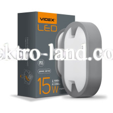 Светодиодный светильник IP65 овальный VIDEX 15W 5000K серый VL-BH12O-155