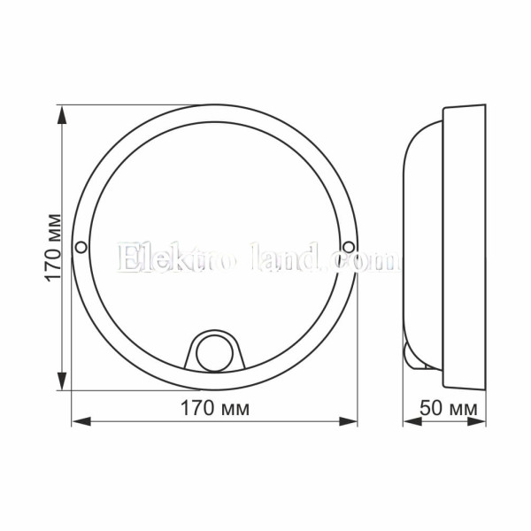 LED светильник с датчиком ИК IP54 круглый VIDEX 12W 5000K сенсорный белый