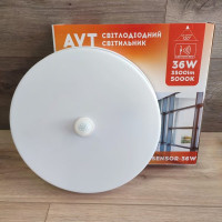 Светильник светодиодный накладной 36W SENSOR круг с датчиком движения 5000К  3500lm AVT