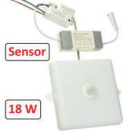 Светодиодный светильник с датчиком движения Sensor Ester квадратный 18 Вт 5000К IP40 AVT