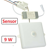 Светодиодный светильник с датчиком движения Sensor Ester квадратный 9 Вт 5000К IP40