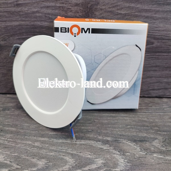Светильник светодиодный врезной  Biom DPL-R7-5 7W круг 5000К