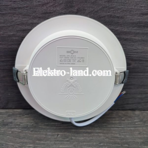 Светильник светодиодный врезной  Biom DPL-R12-5 12W круг 5000К