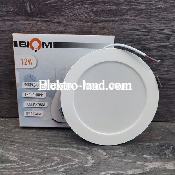 Светильник светодиодный врезной  Biom DPL-R12-5 12W круг 5000К