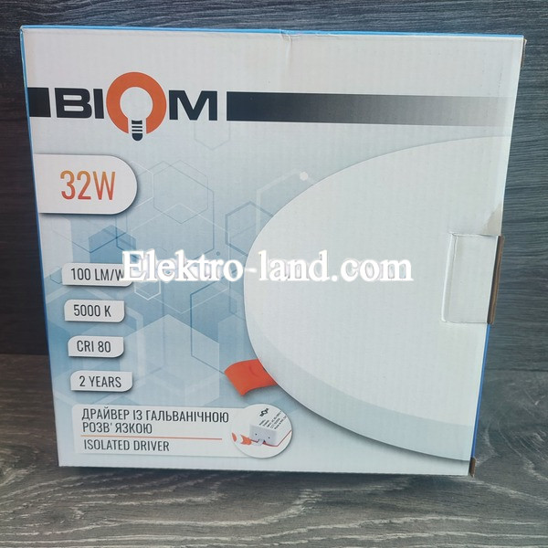 Светильник светодиодный встраиваемый  Biom UNI-2-R-32W-5 32Вт круг 5000К