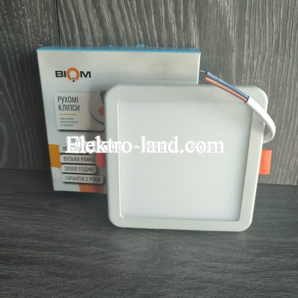 Светильник светодиодный Biom СL-S6W-5/2 NEW 6Вт квадрат 5000К