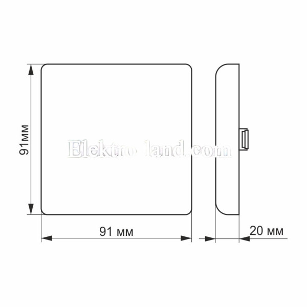 LED светильник безрамочный квадратный VIDEX 9W 4100K VL-DLFS-094