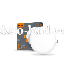 LED светильник безрамочный круглый врезной VIDEX 15W 4100K VL-DLFR-154