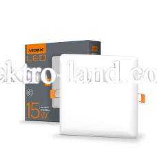 LED светильник безрамочный квадратный VIDEX 15W 4100K VL-DLFS-154