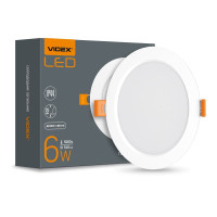 LED светильник встроенный круглый VIDEX VL-DLBR-065 6W 5000K 220V 