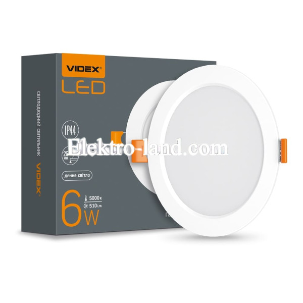 LED светильник встроенный круглый VIDEX VL-DLBR-065 6W 5000K 220V 