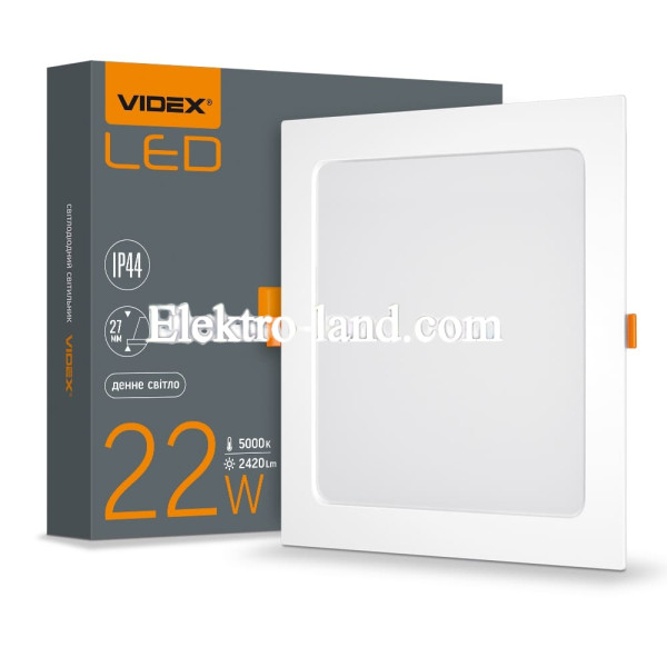 LED светильник встроенный квадрат VIDEX VL-DLBS-225 22W 5000K 220V