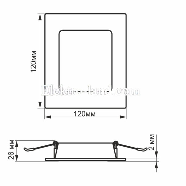 LED светильник встроенный квадрат VIDEX VL-DLBS-065 6W 5000K 220V