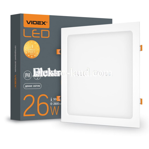 LED светильник встроенный квадрат VIDEX VL-DLBS-265 26W 5000K 220V