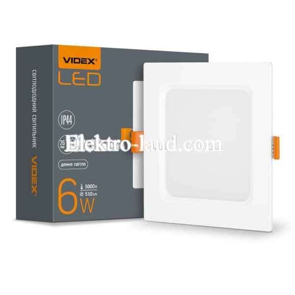 LED светильник встроенный квадрат VIDEX VL-DLBS-065 6W 5000K 220V