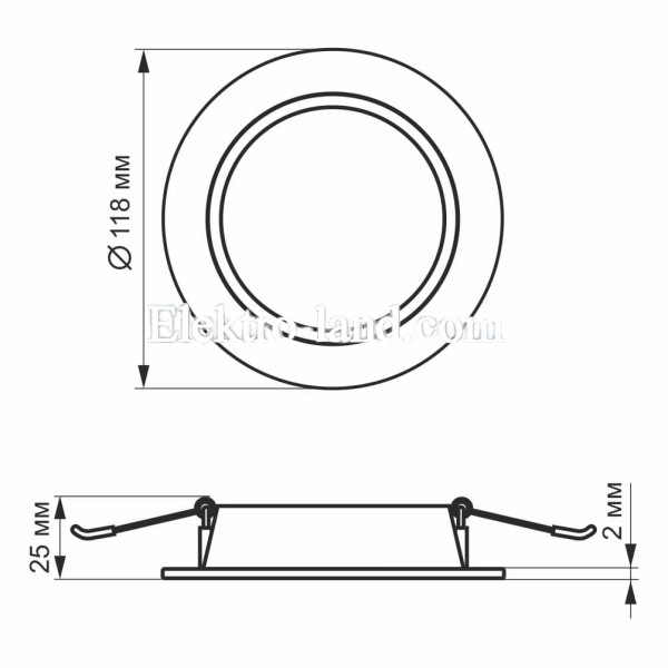 LED светильник встроенный круглый VIDEX VL-DLBR-065 6W 5000K 220V 