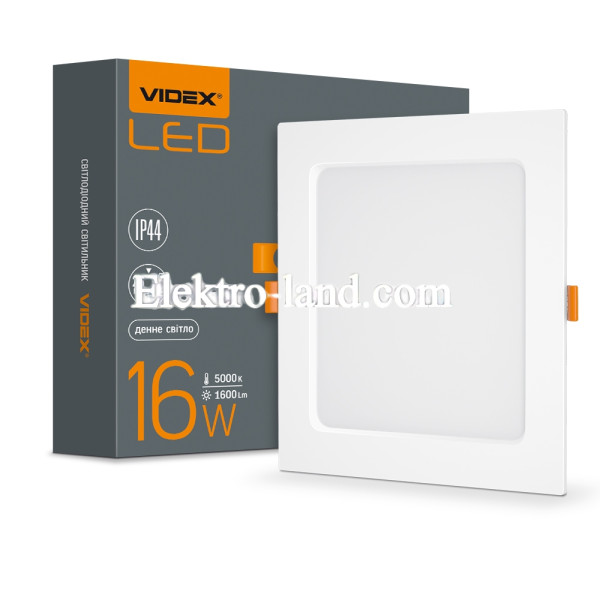 LED светильник встроенный квадрат VIDEX VL-DLBS-165 16W 5000K 220V