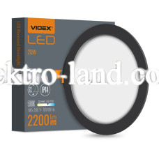 LED светильник встроенный круглый VIDEX VL-DLBR-205B 20W 5000K 220V черный