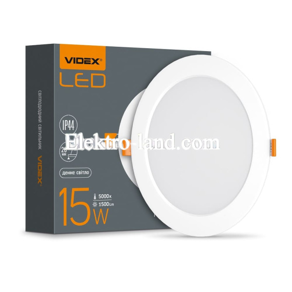 LED светильник встроенный круглый VIDEX VL-DLBR-155 15W 5000K 220V 