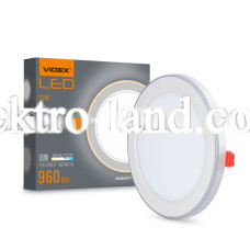 LED светильник встроенный с декоративной подсветкой VIDEX DL4R 12W+4W 5000K+2700K 220V VL-DL4R-1252