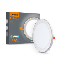 LED светильник встроенный с декоративной подсветкой VIDEX DL4R 18W+6W 5000K+2700K 220V VL-DL4R-1852