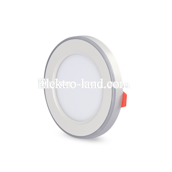 LED светильник встроенный с декоративной подсветкой VIDEX DL4R 6W+3W 5000K+2700K 220V