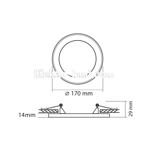 LED светильник встроенный с декоративной подсветкой VIDEX DL4R 12W+4W 5000K+2700K 220V VL-DL4R-1252