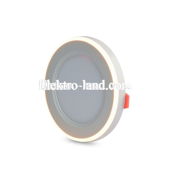 LED светильник встроенный с декоративной подсветкой VIDEX DL4R 6W+3W 5000K+2700K 220V