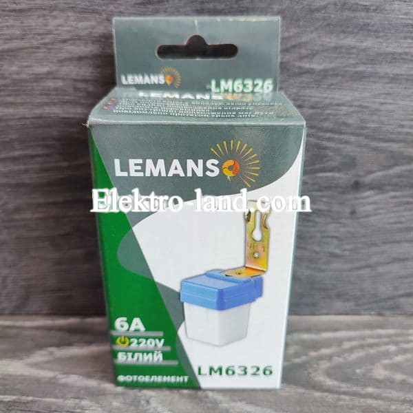 Фотоэлемент Lemanso LM6326 6A (датчик день-ночь)