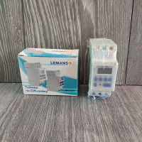 Таймер реле времени Lemanso  на DIN-рейку электронный с прозрачной крышкой  LM6352   