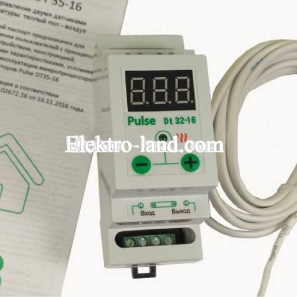 Терморегулятор DT 32-16 16A DIN-рейка цифровой Pulse